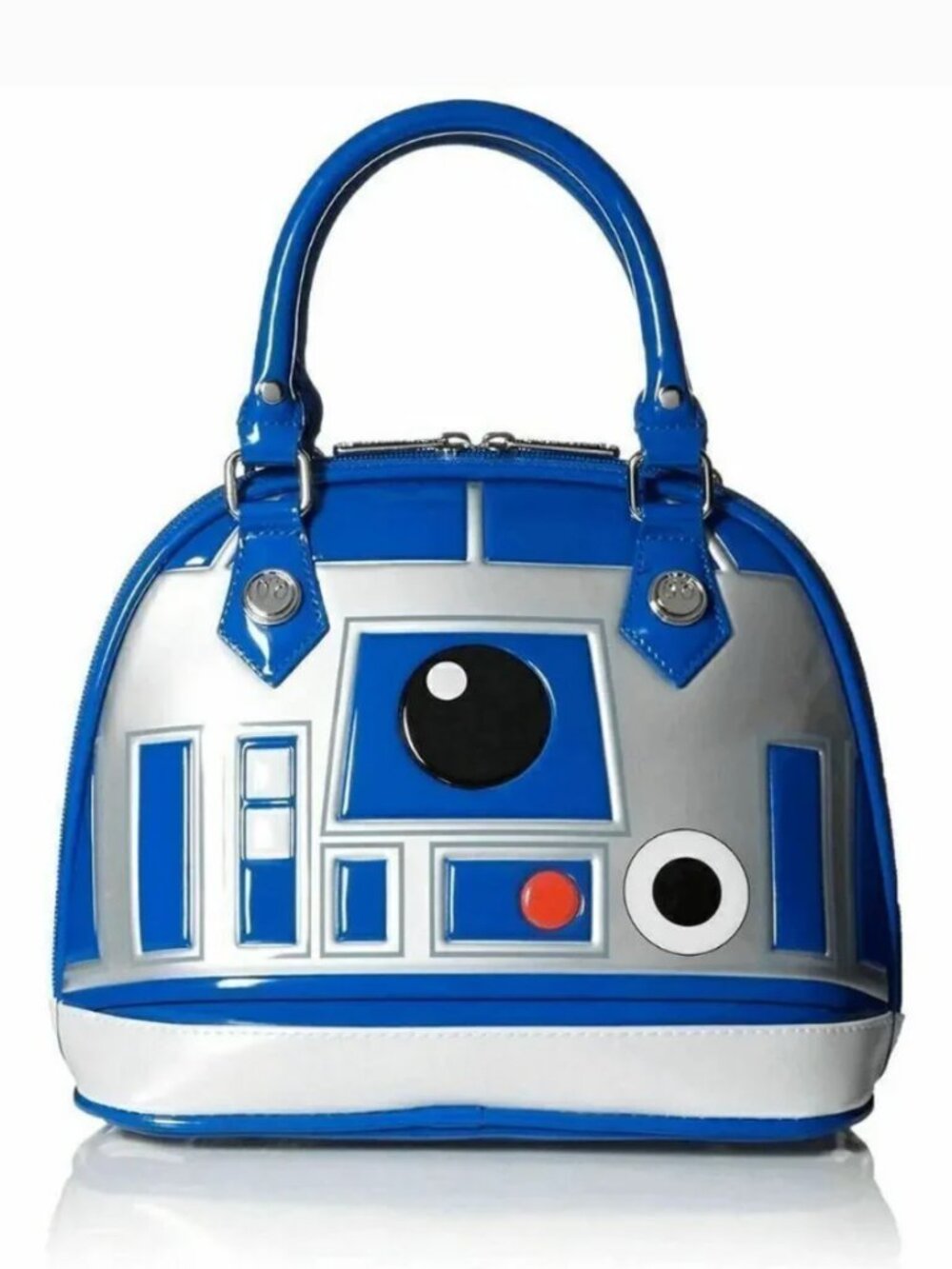 Loungefly Disney Star Wars R2D2 OG HEART LOGO Metal Plate Satchel Handbag Purse